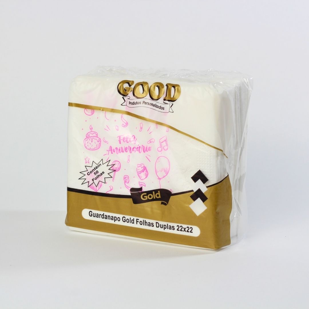 Guardanapo Good Gold 22x22 - Folhas Duplas - Coleção Encantos - Imagem 2