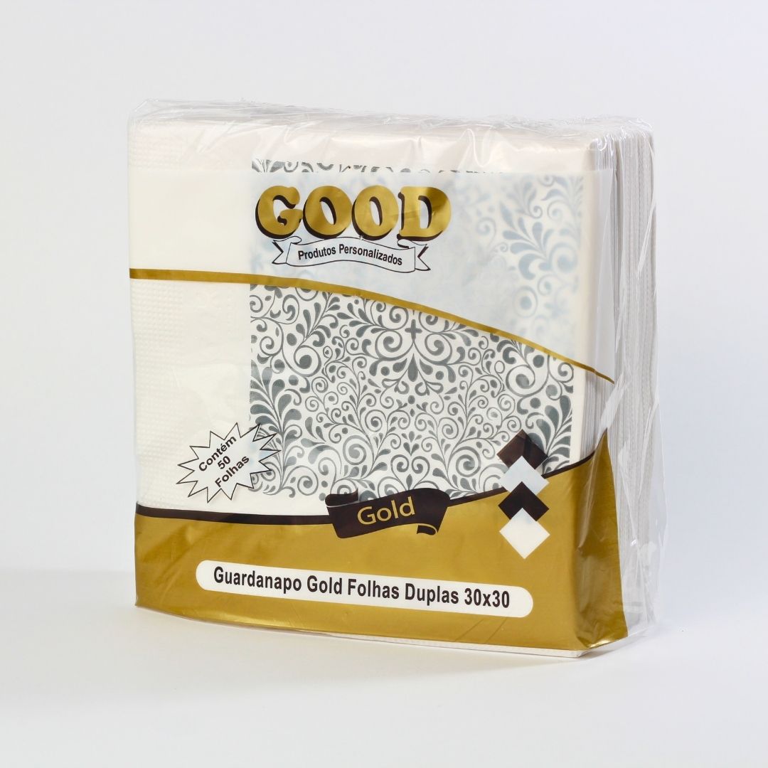 Guardanapo Good Gold 30x30 - Folhas Duplas - Coleção Encantos - Imagem 4