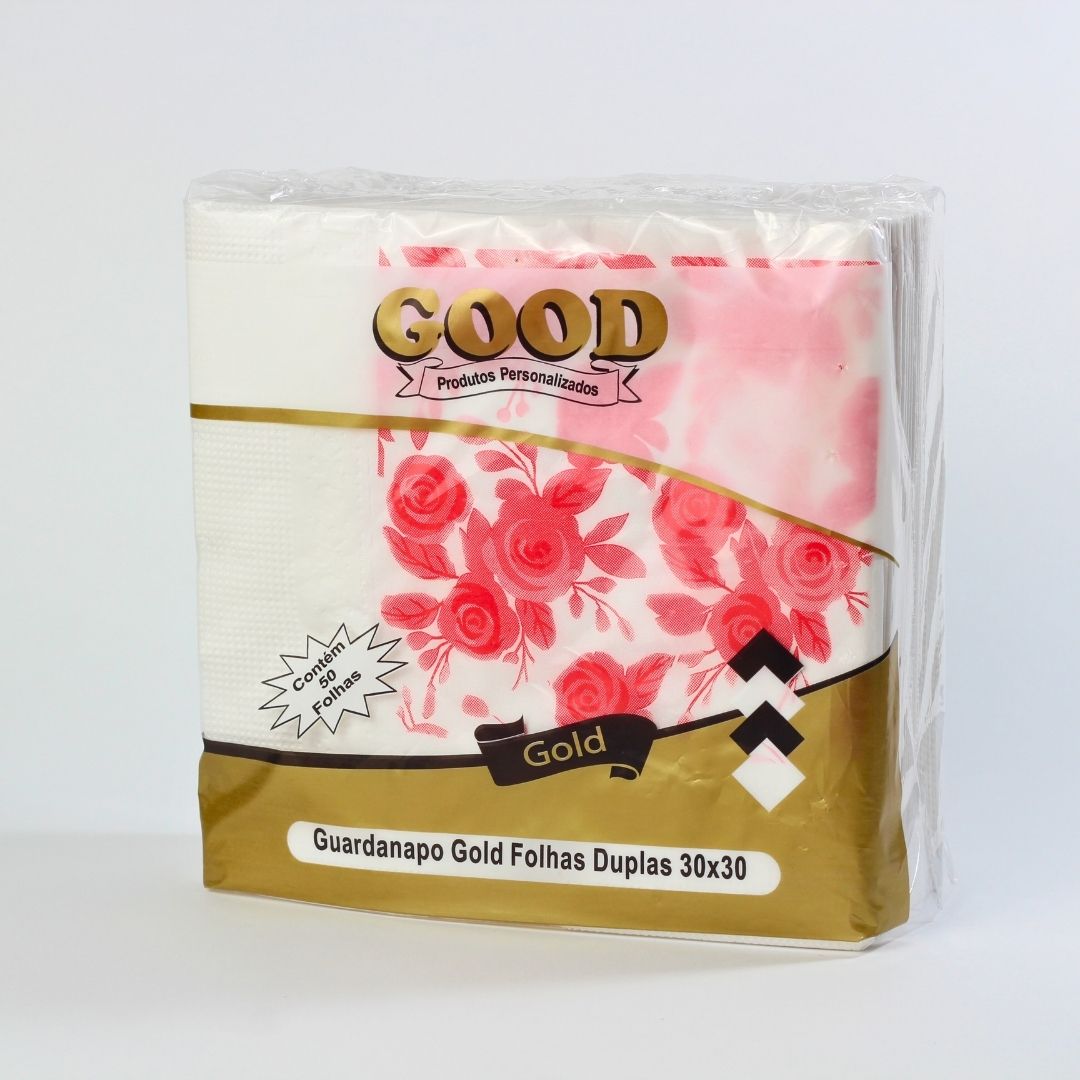 Guardanapo Good Gold 30x30 - Folhas Duplas - Coleção Encantos - Imagem 3